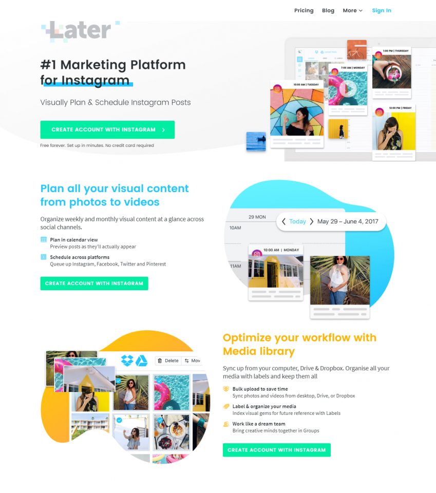 later marketing platform instagram